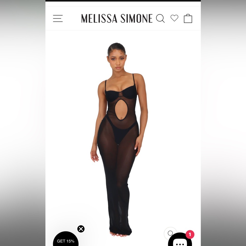 Melissa Simone Amira maxi dress black Size M brand new with tags